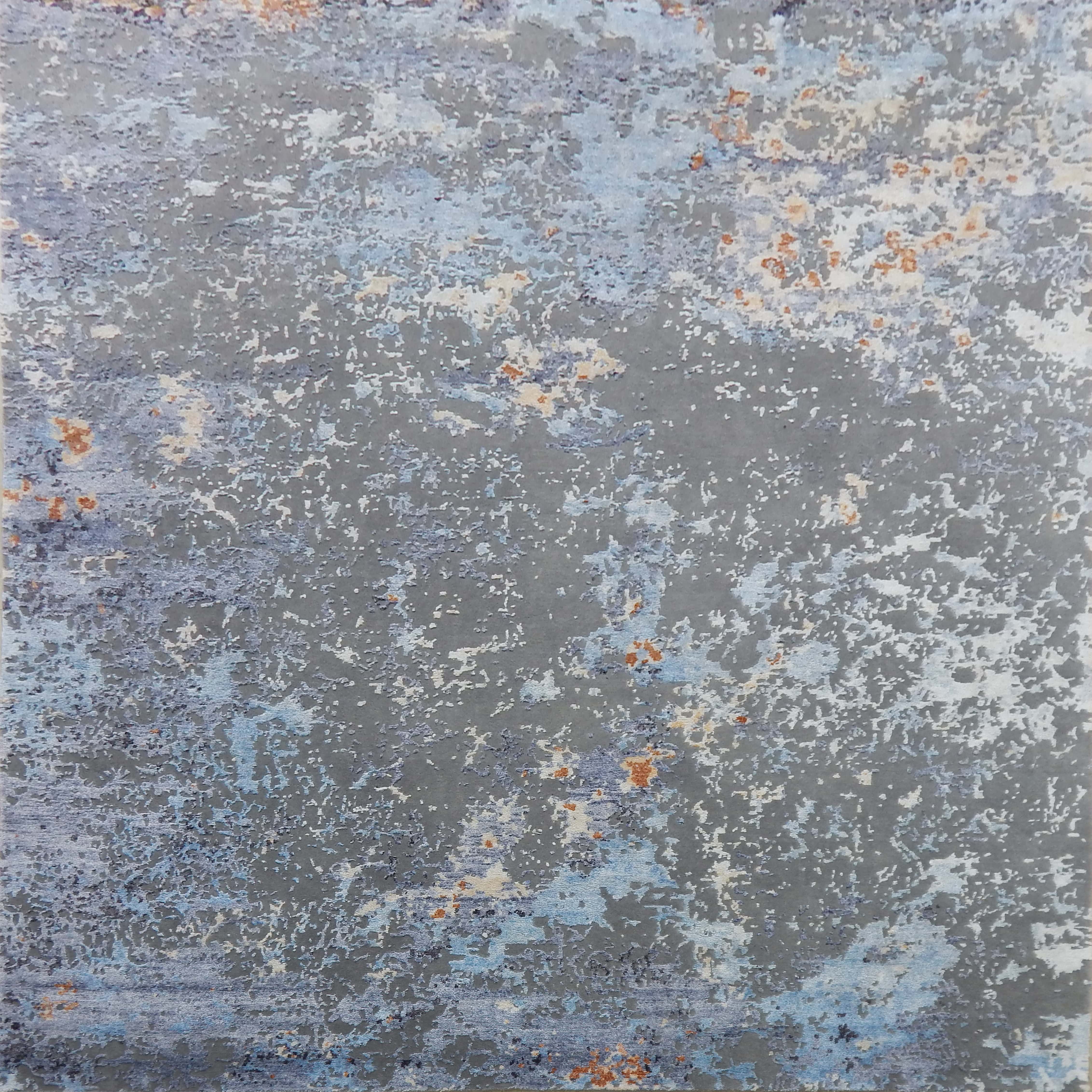 Modern Geometric Hand Knotted Wool Rug