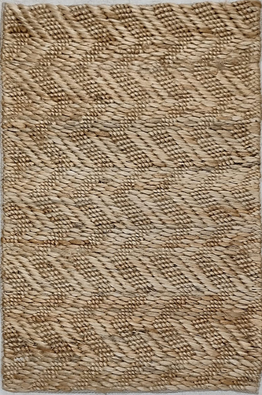 Hand Woven Chevron Pattern Jute Area Rug